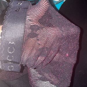 Brand New Gucci Black Mesh Glitter stocking tights  size, medium, and large